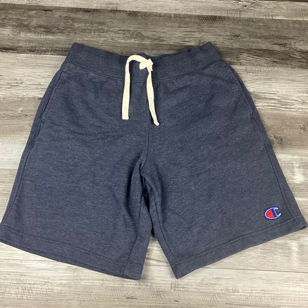 Champion Mens Navy Blue Heather Fleece Shorts Medium Item 1368325
